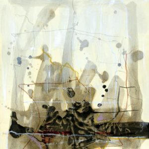 On all the Ways I (2012) - Oil, drawing, pigmented shellac on paper - 22 x 17 cm