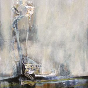 One more chance (2014) - Oil, drawing, ink, collage on wood - 42 x 30 cm