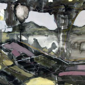 Only passing through (2015) - Oil, drawing, ink, shellac on linen paper - 42 x 56 cm