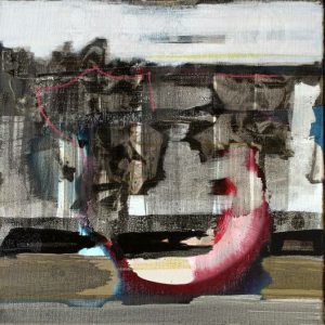 Only sometimes (2016) - Oil, drawing, pigmented shellac on canvas - 30 x 30 cm