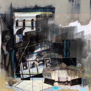 Prefering to be held for ransom (2016) - Oil, drawing, collage on cardboard - 29 x 21 cm