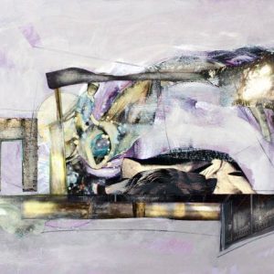 Separated from reality (2016) - Oil, drawing, collage on cardboard - 20 x 30 cm