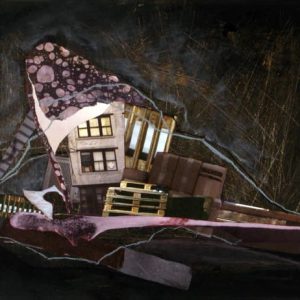 Set Theory (2012) - Oil, drawing, collage on linol board - 24 x 30 cm