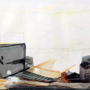 Sign (2013) - Oil, drawing, collage, pigmented shellac on tracing paper - 21 x 28 cm