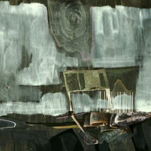 Signs and Time (2012) - Oil, drawing, pigmented shellac, collage on wood - 30 x 42 cm