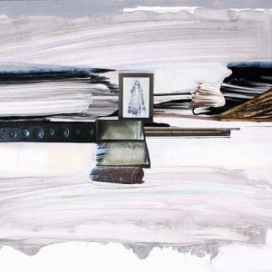 Sounding (2015) - Oil, drawing, pigmented shellac, collage on cardboard - 30 x 42 cm
