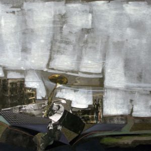 Spodium (2014) - Oil, drawing, pigmented shellac, collage on wood - 42 x 60 cm