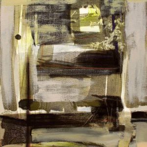Talking above the sky (2016) - Oil, drawing, pigmented shellac on canvas panel - 50 x 40 cm