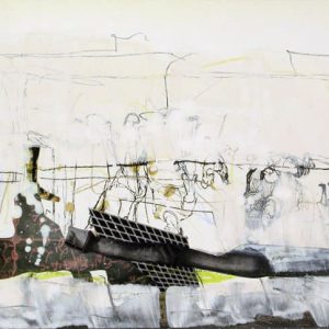 Tempora (2013) - Oil, drawing, collage, pigmented shellac on paper - 19 x 26 cm