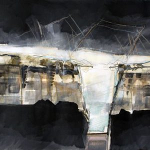 The Compromise (2012) - Oil, drawing, pastel, resin on linen paper - 42 x 54 cm