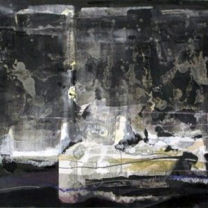 The Decision (2013) - Oil, drawing, collage, pigmented shellac on wood - 22 x 30 cm