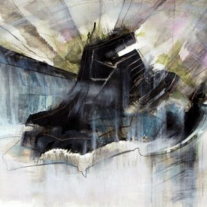 The Disembarkation (2012) - Oil, drawing, pastel, resin on linen paper - 42 x 54 cm