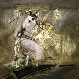The Metaphrase (2012) - Oil, drawing, pigmented shellac, collage on wood - 42 x 30 cm