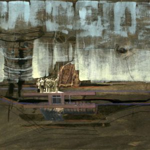 The Phenomenon (2012) - Oil, drawing, pigmented shellac, collage on wood - 30 x 42 cm
