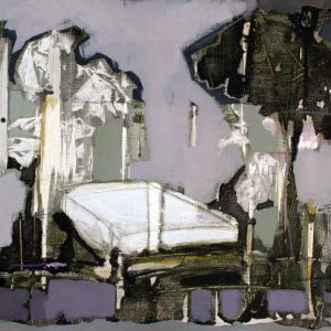 The Tardy Garden LI (2015) - Oil, drawing, pigmented shellac on linen paper - 42 x 56 cm