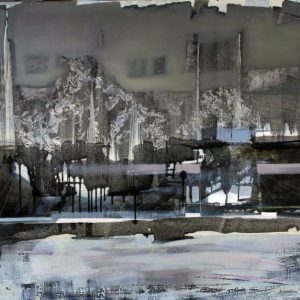 The Tardy Garden LVIX (2015) - Oil, drawing, pigmented shellac on canvas - 70 x 80 cm