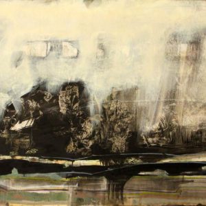 The Tardy Garden V (2014) - Oil, drawing, pigmented shellac on cardboard - 42 x 56 cm