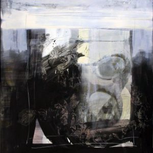 The Tardy Garden XIX (2014) - Oil, drawing, pigmented shellac on canvas - 80 x 70 cm