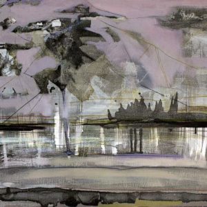 The Tardy Garden XLIX (2015) - Oil, drawing, pigmented shellac on linen paper - 42 x 56 cm