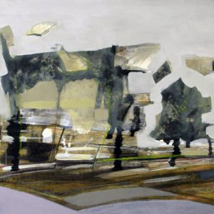 The Tardy Garden XVI (2014) - Oil, drawing, pigmented shellac on wood - 42 x 60 cm