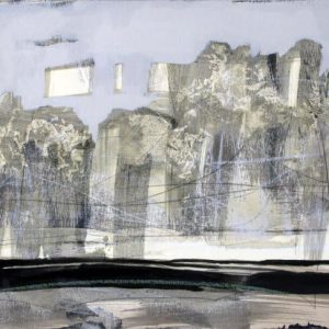 The Tardy Garden XVII (2014) - Oil, drawing, pigmented shellac on cardboard - 38 x 46 cm