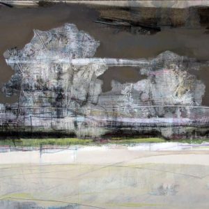 The Tardy Garden XVIII (2014) - Oil, drawing, pigmented shellac on cardboard - 38 x 46 cm