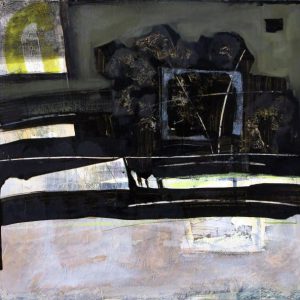 The Tardy Garden XXI (2014) - Oil, drawing, pigmented shellac on cardboard - 38 x 41 cm