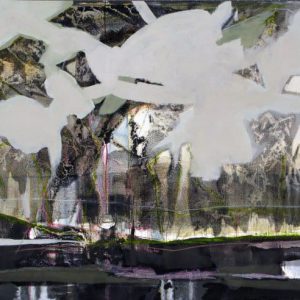 The Tardy Garden XXIV (2014) - Oil, drawing, pigmented shellac on linen paper - 38 x 46 cm