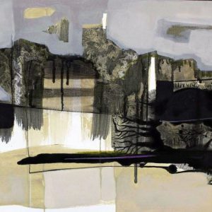 The Tardy Garden XXXIX (2015) - Oil, drawing, pigmented shellac on linen paper - 38 x 46 cm