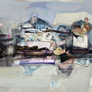The most confident unease (2018) - Oil, drawing, collage, decollage on cardboard - 20 x 27 cm