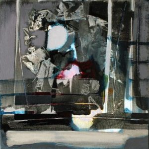 Those who wait (2016) - Oil, drawing, pigmented shellac on canvas - 30 x 30 cm