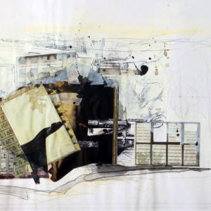 Time Crust (2013) - Oil, drawing, collage, pigmented shellac on paper
