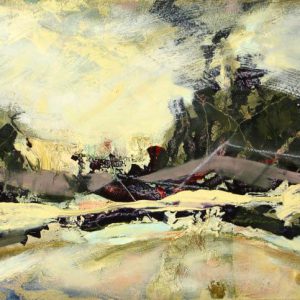 Tryst II (2014) - Oil, drawing, pigmented shellac on canvas board - 30 x 39 cm