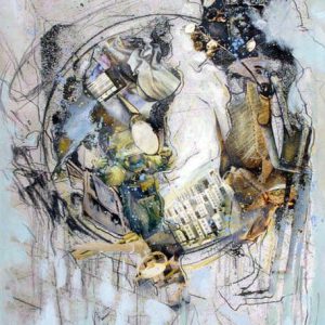 Turning Circle (2010) - Oil, drawing, collage on paper - 30 x 21 cm
