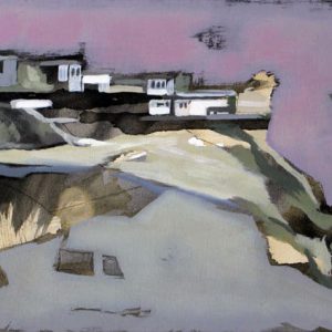 Unvisited Places II (2013) - Oil, drawing, pigmented shellac on canvas panels - 24 x 30 cm