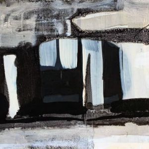 Unvisited Places K120 (2016) - Oil, drawing, pigmented shellac on print - 10 x 15 cm