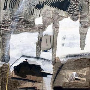 Unvisited Places K127 (2016) - Oil, drawing, pigmented shellac on print - 15 x 10 cm