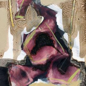 Unvisited Places K129 (2016) - Oil, drawing, pigmented shellac on print - 15 x 10 cm