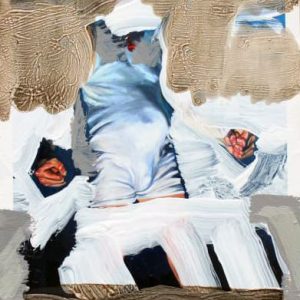 Unvisited Places K130 (2016) - Oil, drawing, pigmented shellac on print - 15 x 10 cm