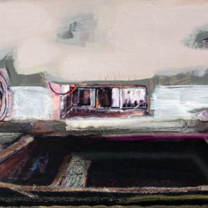 Unvisited Places K159 (2016) - Oil, drawing, pigmented shellac on print - 10 x 15 cm