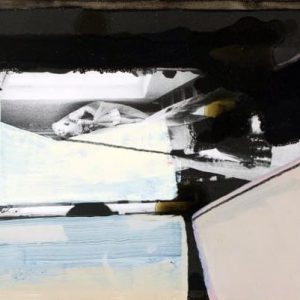 Unvisited Places K162 (2014) - Oil, drawing, pigmented shellac on print - 10 x 15 cm