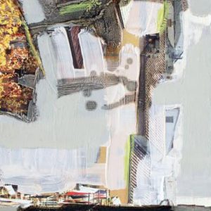Unvisited Places K166 (2016) - Oil, drawing, pigmented shellac on print - 17 x 12 cm