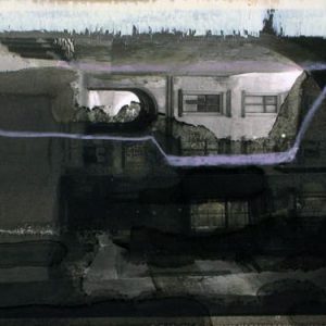 Unvisited Places K17 (2013) - Oil, drawing, pigmented shellac on print - 11 x 15 cm
