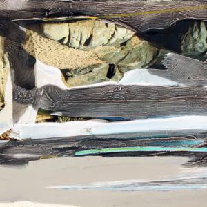 Unvisited Places K175 (2016) - Oil, drawing, pigmented shellac on print - 12 x 17 cm