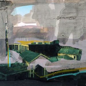 Unvisited Places K176 (2016) - Oil, drawing, pigmented shellac on print - 10 x 15 cm