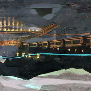 Unvisited Places K178 (2016) - Oil, drawing, pigmented shellac on print - 10 x 15 cm