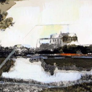 Unvisited Places K18 (2013) - Oil, drawing, pigmented shellac on print - 10 x 15 cm