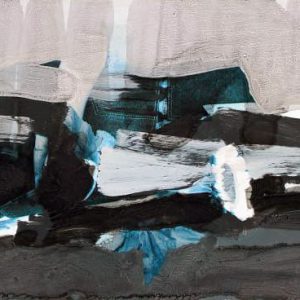 Unvisited Places K180 (2016) - Oil, drawing, pigmented shellac on print - 10 x 15 cm