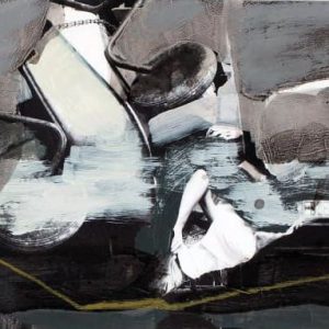 Unvisited Places K181 (2016) - Oil, drawing, pigmented shellac on print - 10 x 15 cm
