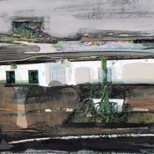 Unvisited Places K182 (2016) - Oil, drawing, pigmented shellac on print - 10 x 15 cm